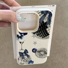 1 Ốp lưng điện thoại TPU in hình nơ xanh cổ điển, tương thích với điện thoại iPhonegi - trắng - Xem 4