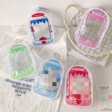 Ins风透明简约草莓水果PVC卡通透明娃娃包玩偶散步包户外包防护防尘收纳袋
