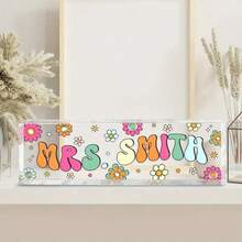 1pc Personalized Acrylic Desk Name Plate With Floral Design 21 Styles- Custom Engraved Office Desk Sign For Women And Men - Elegant Clear Acrylic Glass Block - Ideal For Boss, Teacher, Coworker Appreciation Gifts,Personalized Office Decor, Ideal Gift For Bosses, Teachers, Lawyers, Doctors & Colleagues -Personalized Gifts, Holiday Gifts