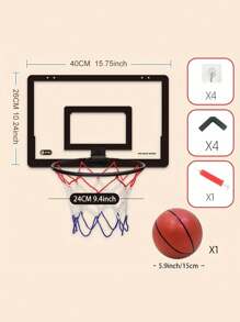 1 Set Wall Mounted Basketball Hoop, Transparent Basketball Board, Indoor Basketball Shooting Equipment (Air Pump Color Random)