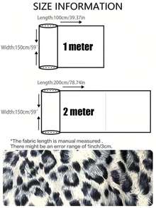 1pc Leopard Print 4-Way Stretch Fabric For DIY Bags, Scrunchies, Skirts, Clothing - White - View 2