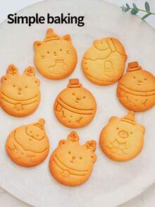 3 Pieces Set Of Christmas Series Cookie Cutters, Christmas Kitchen Parent-Child Cookie Molds, Various Cute Cartoon Patterns (Santa Claus, Reindeer, Little Rabbits, Christmas Gifts), Christmas Decorations Fondant Cutters, Christmas Gift Cookie Stamps, Cake Decoration Cookie Shapers, Dessert Making Tools Christmas Christmas Decorations Christmas Pajamas Christmas Gifts Christmas Decor