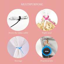 Set/5Pcs Silicone Color Cable Tie Collection Zip Ties Multi-Functional Application Releasable Zip-Tie Bag Ties Headset Data Line