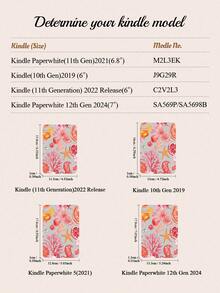 A Purely Beautiful, Fresh And Lovely Transparent Kobo Case, Transparent TPU Material Anti-Drop Protection Case Pink Elements Series Pattern, Suitable For Kobo E-Book Readers,Kindle Paperwhite (12th Gen) Romantic Gift