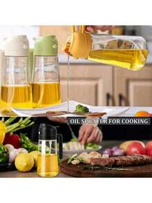 1PC 16.5oz Oil Dispenser Bottle For Kitchen - 2 In 1 Olive Oil Dispenser And Oil Sprayer - 470ml Olive Oil Bottle - Oil Sprayer For Cooking, Restaurant Kitchen, Salad, Barbecue - Multicolor - View 11