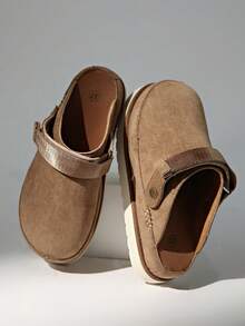 Chinelos Casuais Slip-On Femininos, Tira Ajustável, Palmilha Confortável, Uso Interno e Externo, Adequado para Uso Diário, Chinelos de Lazer - Castanho - Visão 5