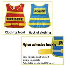 2 件儿童角色扮演服装、消防员制服、制服、角色扮演玩具、适合男孩和女孩、户外玩具、多人玩具、节日派对装扮、万圣节服装、适合作为节日礼物、生日礼物、圣诞节礼物、万圣节礼物、返校礼物 - 彩色 - 查看 5