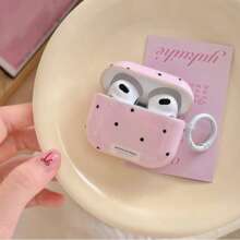 Pink Polka Dot Fresh Earphone Case Compatible With Apple PRO 2/ 3/ 2 Protective Case, Korean/Japanese Style - Pink - View 5