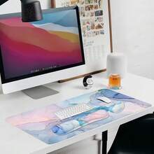 Large Keyboard Mouse Pad Set, Extended Mouse Pad+Keyboard Wrist Rest Support, Memory Foam Ergonomic Easy Typing, 4Pcs (35.4*15.9 In) Desk Pad Set For Home Office Study Game - Colorful-671326 - BlueMarble - View 8