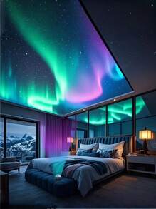 Aurora LED Projector Light With Remote Control - USB-Powered Galaxy & Nebula Ceiling/Desk Lamp, Adjustable Brightness, Aurora Borealis Effect In Pink, Blue, Purple, Green, For Bedroom, Living Room, Home Theater, Office Decor - Modern Astronomy Lighting, Moon And Stars Decor, Ambient Room Lighting, Fantasy Atmosphere, Highquality Lighting, Plastic Construction, Bedroom Lighting