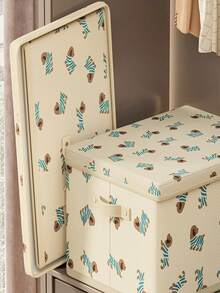 Caja de almacenamiento de tela cubo tejido azul. Con doble asa, adecuado para organizadores familiares, vuelta al colegio, mudanza, caja de almacenamiento plegable