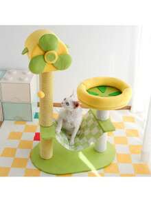 Cat Climbing Frames And Multi-Level Cat Towers With Durable Scratching Posts, Comfortable And Fun Jumping Platforms, Hanging Toys, Viewing Perches, Removable Pet Gel Pads, And Hammocks. Space-Saving Cat Beds And Playhouses For Indoor Cats. - 綠色 - 查看 4