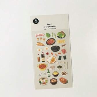 1 件韩国进口原装 Suatelier 自制食品贴纸纸质剪贴簿 DIY 日记本文具贴纸艺术装饰用品 1190
