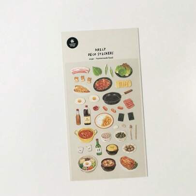 1 件韩国进口原装 Suatelier 自制食物贴纸纸质剪贴簿 DIY 日记文具贴纸艺术装饰用品 1190 剪贴簿用品趣味贴纸笔记本电脑贴纸 Kindle 手机贴纸