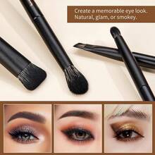 Jessup Brochas de Maquillaje,14pcs Set Brochas para Maquillaje Veganas Pinceles Maquillaje para Base en Polvo Sombra de Ojos Mezcla Corrector Pliegues Delineador de Cejas,Gris Claro T329 - I-Set de regalo negro - Ver 7