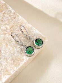 1 par de pendientes de plata de ley S925 con gota de piedra natal, regalo de cumpleaños personalizable de 12 meses, joyería exquisita para mujeres - Doce Piedras Estelares 5 - Ver 3