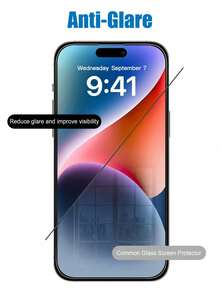 3片裝強化玻璃螢幕保護貼，適用於 iPhone 16/16 Plus/16 Pro/16 Pro Max/15/14/13/12/11 Pro Max/XR/X/XS Max/7/8 Plus/17/17 Air/17 Pro/17 Pro Max，16 Plus 防刮、無塵安裝、免工具、防刮玻璃、霧面塗層不留指紋、順滑無延遲 - 無色 - 查看 5