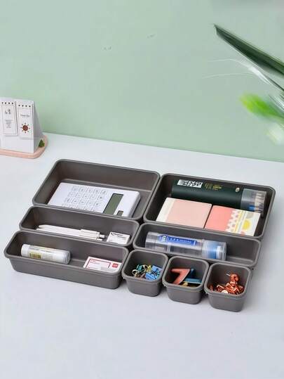 Ensemble de 8 plateaux de rangement polyvalents pour tiroirs pour une organisation facile de la maison, boîtes de séparation personnalisables pour les tiroirs, solutions de rangement idéales pour le maquillage, la papeterie et les fournitures d'artisanat, parfait pour le désencombrement de toute pièce, étuis de rangement élégants et fonctionnels, améliorez votre espace avec des accessoires d'organisation pratiques, maximisez l'espace des tiroirs avec des solutions de rangement innovantes, parfait pour les cadeaux de fête et les besoins d'organisation saisonnière