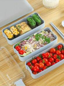 1 Set Bento Box, 3-in-1 Bento Box Set, 3 Fächer Behälter, Erwachsenen Lunchbox mit Unterteilungen, Besteck, mikrowellen- und spülmaschinenfest, geeignet für Mittagessen, Snacks, Schule und Reisen, Schulsachen, Weihnachten, Weihnachtsgeschenke