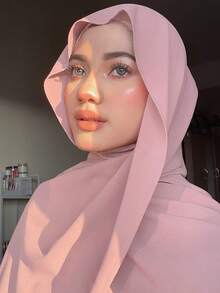 1 chiếc khăn trùm đầu trang trí lễ cưới Hồi giáo, khăn trùm đầu bằng vải chiffon màu trơn đính ngọc trai dành cho nữ. - màu đặc - Xem 11