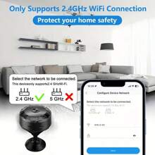 HD Mini WiFi Security Camera With Night Vision & Motion Alerts - USB Rechargeable, Portable, Wide-Angle, Easy App Setup