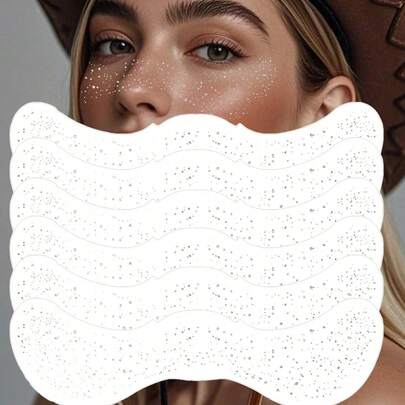 6/3/1 Pcs Waterproof Glitter Freckle Temporary Tattoos, Silver Shiny Freckle Stickers, Suitable For Dance, Music Festival Makeup