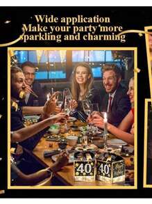 30 Peças Caixas de Presente para Festa de Aniversário Pretas, Incluindo Caixas Comemorativas de 15º, 40º, 50º, 60º, 70º e 80º Aniversário, Presentes de Festa de Aniversário, Itens Comemorativos de Aniversário, Decorações para Convidados de Casamento, Presentes para Convidados de Casamento, Presentes do Dia dos Namorados, Suprimentos de Cozinha e Bar, Lembrancinhas de Festa