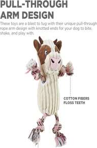 Outward Hound Scrunch Bunch Duck Interactive Plush Squeaky Dog Tug Toy - Xanh và trắng - Xem 6