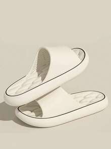 男士春夏时尚拖鞋，EVA材质，露趾软底，透气舒适，黑色休闲日常穿着，适合室内外穿着，通勤必备拖鞋 - 白色 - 查看 5