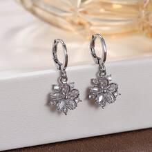 1 对精致花卉韩式时尚耳环，温柔适合日常佩戴耳钉 - 耳環耳環 - 查看 28