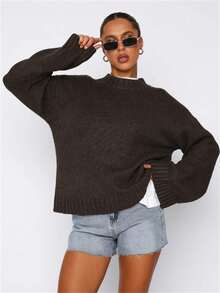Women's Fashion Long Sleeve Knitted Sweater, Soft & Loose Fit, Autumn/Winter New Arrival