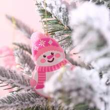 Pink Christmas Tree Decorations - 12/24pcs PVC Pink Christmas Tree Ornaments, Suitable For Decorating Christmas Trees, Santa Claus, Gingerbread Houses, Etc., Ideal Christmas Gift Choice. - Pink - View 6