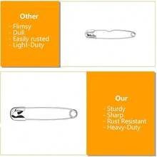 ZIPCCI 3 Inch Large Safety Pins - 72 Pcs Heavy Duty Steel Wire Pins (Large Size) - 3 inch - Xem 4