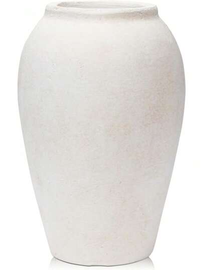 Oairse Handmade Flower Vase 27CM Tall Terracotta Vase, Vintage Ceramic Vases For Flowers Rustic Antique Vases Décor Wide Mouth Matte Finish For Home Office Resto Café Decoration