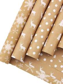 1M/3M 300cm*43cm, Papel Kraft Natural para Embrulho de Presente em Árvore de Natal Vintage, Árvore de Natal Branca, Rena, Floco de Neve, Embalagem para Presente, Decoração de Presente Faça Você Mesmo, Natal e Dia dos Namorados - Multicolorido - Ver 13