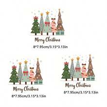 1 pieza/2 piezas/3 piezas Vinilo de transferencia de calor/Papel de planchar con diseño de árbol de Navidad - Verde, Marrón, Dorado, Rosa, Azul para decoración navideña - Para camisetas, ropa, bolsas, almohadas con plancha o lavado - Texto "Feliz Navidad" - Compatible con tela, papel, tarjetas - Esencial para manualidades navideñas, decoración navideña, personalización de ropa de fiesta, diseño alegre navideño, plano 2D