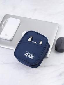 1 件大容量纯色数码收纳包，防震数据线充电器，数码杂物分类收纳包，多功能收纳包，多种颜色可选充电器盒移动电源手机充电器数码相机配件 - 彩色 - 查看 8