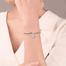 1 pieza Colgante con cruz y corazón plateado en plata de ley 925, adecuado para pulsera, collar DIY y uso diario de mujer