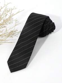 1 pieza Corbata con patrón de rayas casual, adecuada para la calle, casual, diario, estilo británico, escuela, atuendo de negocios para vestir para la decoración navideña - Multicolor - Ver 12