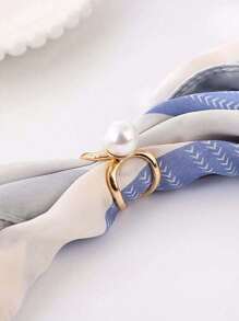 6个女士时尚金色简约丝巾夹，两用外套夹和丝巾夹 - 彩色 - 查看 5