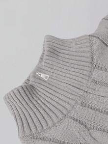 1pc Men's Solid Color Turtleneck Half-Zip Knit Sweater, Fashionable For Commuting, Sports, Streetwear, Hiking, Workout, Casual, Loose Fit, Retro Style, Autumn/Winter