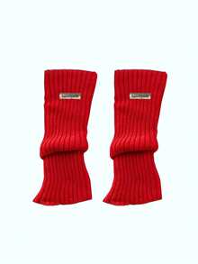 1 par de calentadores de piernas de invierno para mujer - Diseño elástico acanalado suave con decoración de hebilla de hierro, cobertura cómoda tipo calcetín para vaqueros y botas, estilo elegante y sencillo, accesorio para clima frío, ajuste ceñido y cómodo, construcción de tela suave, ropa de temporada de moda, un imprescindible para las mujeres fashionistas.