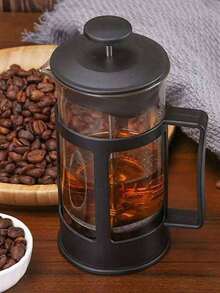 北欧风法压咖啡壶，法压壶，法压咖啡机，不锈钢滤网，小容量单人家用咖啡工具，耐热防爆，多功能茶具 - 节日庆典。咖啡和茶爱好者的理想礼物 - 黑色 - 查看 5