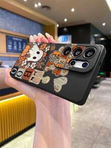 新款卡通鬼图案手机壳，防摔防刮防指纹黑色 TPU 软壳，相机镜头保护，兼容三星、苹果、红米、OPPO、VIVO 保护套 - 黑色 - 查看 3