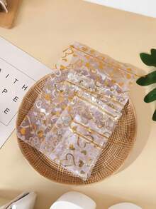 5/10/20/50/100个心形多色纱布袋，礼品包装袋，礼品袋，居家日用品，尼龙袋收纳袋，节庆派对用品，婚庆用品，礼品装饰包装，小包装袋 - 白色 - 查看 6