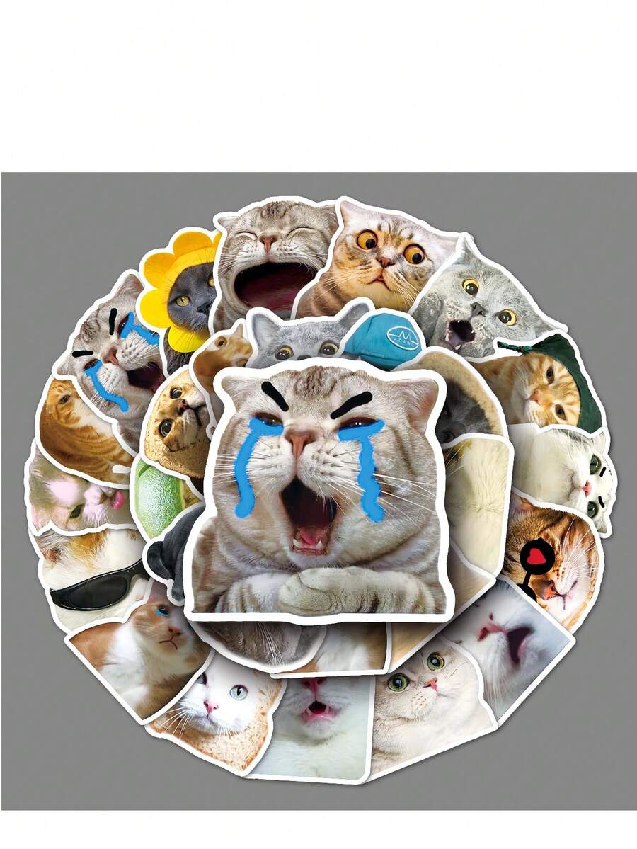 20 张猫贴纸，适用于 DIY 装饰、笔记本、手机、行李箱、手提电脑、冰箱、自行车、可爱涂鸦和儿童玩具礼物。 - 彩色 - 查看 1