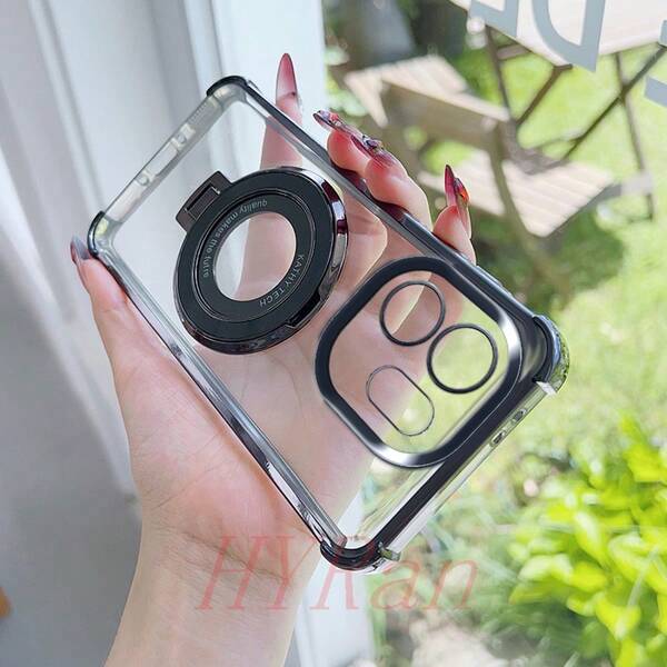 For Infinix Smart 9 With Bracket Four Corner Anti Drop Transparent Phone Case