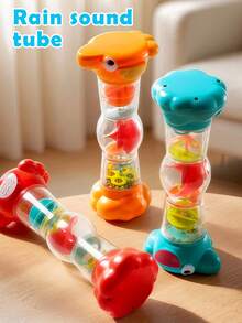 1 pieza Sonajero de lluvia, juguete para bebé, sonido simulado de lluvia, juguete musical de educación temprana, instrumento sensorial para estimulación auditiva, juguete de agarre para recién nacidos, adecuado para niños y niñas recién nacidos como regalo (algunos colores de accesorios al azar) - Multicolor - Ver 2