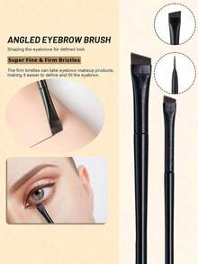 5 Precision Eye Makeup Brushes, Including Sickle Eyeliner Brush, Angle Eyeliner Brush And Eyebrow Brush Professional Eyeliner Brush, Long Handle Reversible Makeup Brush Makeup Tools, Sensitive, Delicate, Dry Skin, Easy And Beautiful Eye Makeup, Suitable For Women