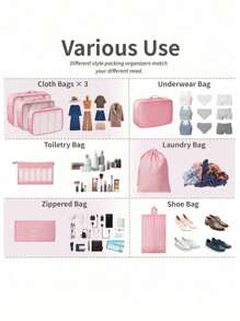 9 件旅行收纳袋衣服内衣化妆品鞋行李打包立方体旅行整理袋洗漱用品袋（无分配瓶）包、房间装饰、包、化妆包、梳妆台、旅行、化妆包、旅行必需品、整理器、存储、旅行必需品、化妆品整理器、化妆包、化妆品整理器、整理器、洗漱用品包、桌面整理器、化妆包、化妆袋、化妆品整理、梳妆台配件、化妆袋、化妆包